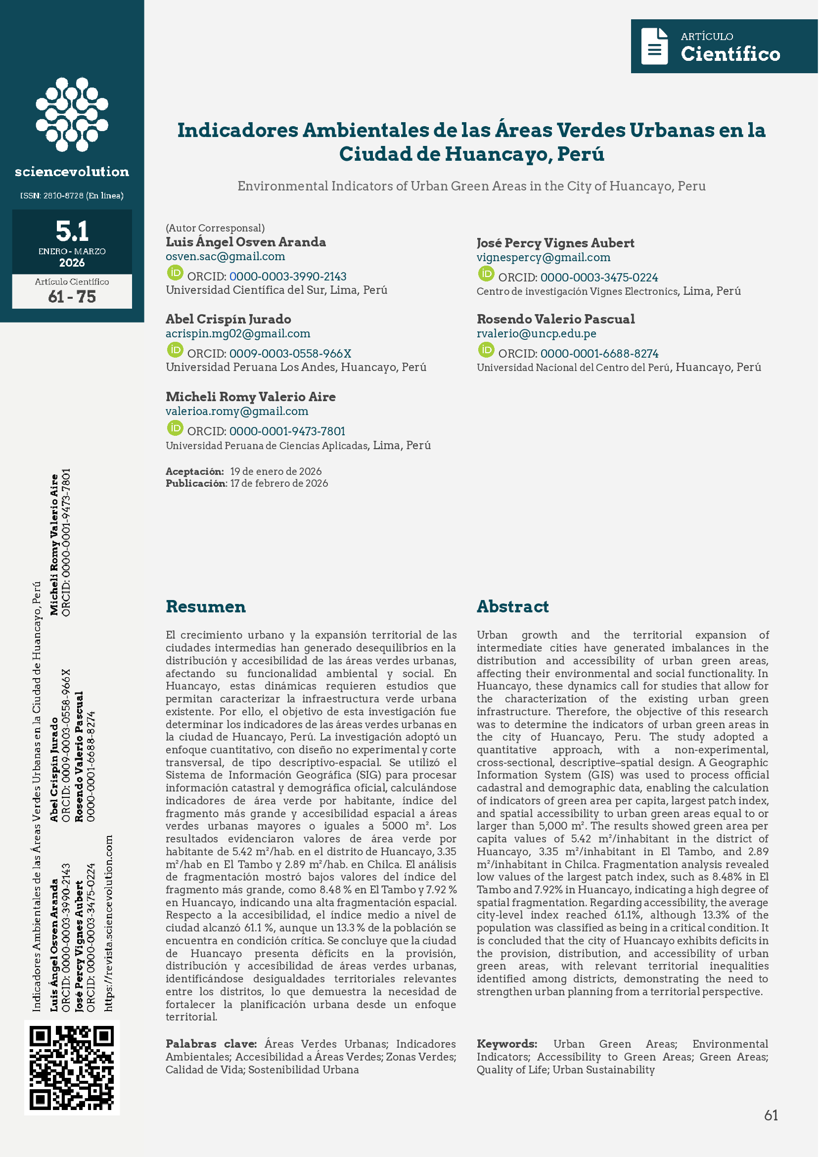 Sciencevolution v5.1 2026 61-75 -  Portada