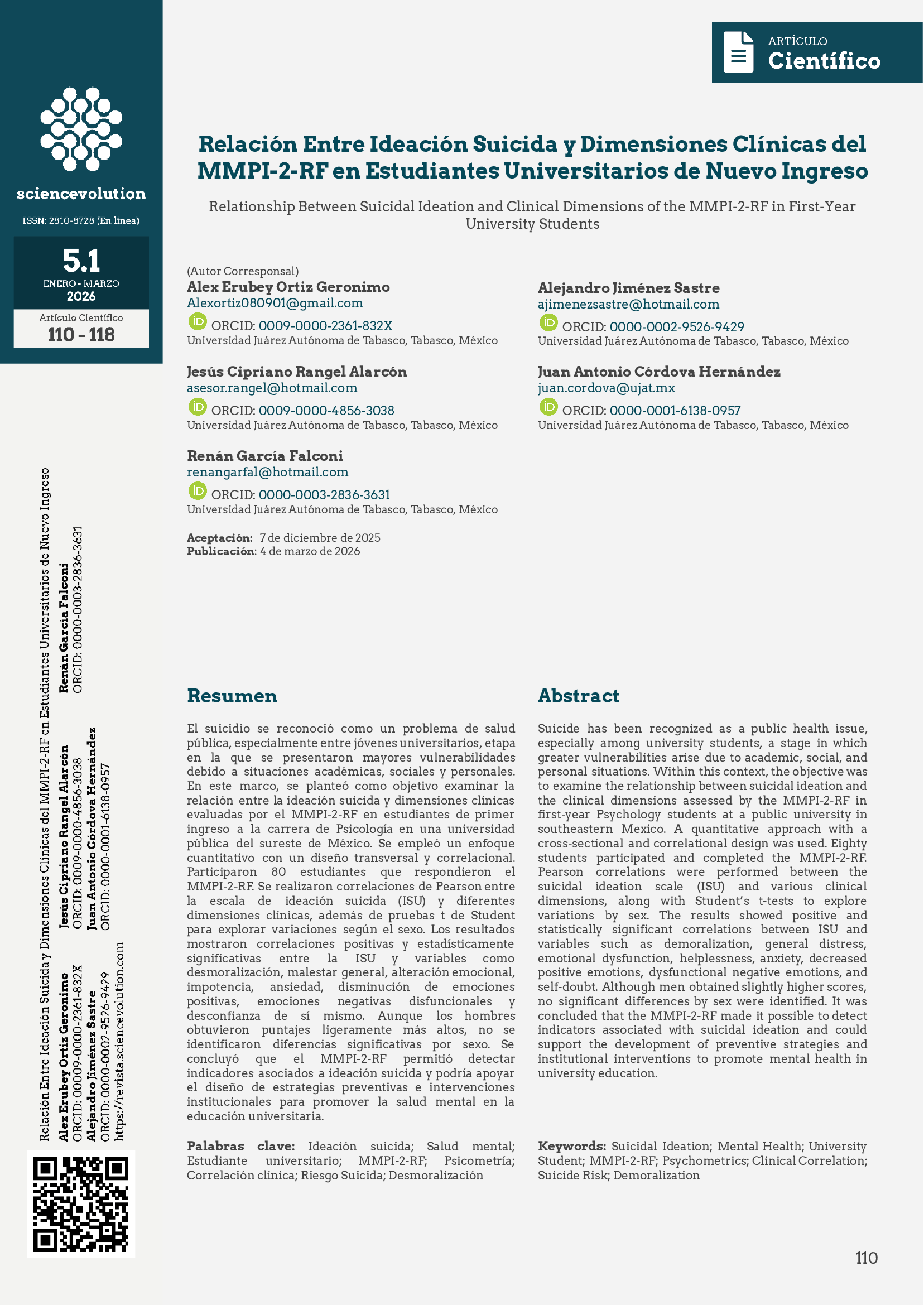 Sciencevolution v5.1 2026 110-118 - Portada